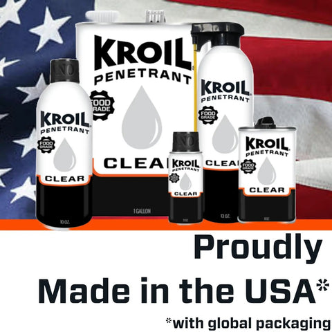 Clear Penetrant Spray For Food Grade Equipment, Odorless And Non Staining Rust Loosener, NSF H1 Registered And Kosher Certified, Heavy Duty For Conveyors And Industrial Maintenance, Drip Can, 8 Oz