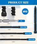 Premium Go To Hidden Deck Screws 10 X 1 7/8 Inch 123 Pcs T15 Star Drive sizes and lengths displayed on a measurement chart.