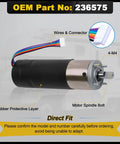 In Wall Slide Out Motor For Lippert Schwintek IG42 12V High Torque 300 To 1 Gear Ratio Replacement close-up with wires