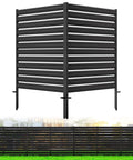 No-Dig Metal Privacy Fence Screen For Outdoor AC Unit Cover And Trash Bin Enclosure, 42 Inch High By 38 Inch Wide, rustproof design