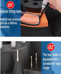 Pro Eyeglass Repair Kit 14 In 1 Optical Tool Set With Stainless Steel Pliers And Screwdrivers For Quick Eyewear Fixes, Durable Glasses Repair Tools For Home And On The Go, showing screwdriver fitting eyeglasses and tool holder with screwdriver heads.
