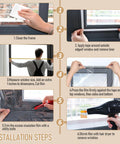 Installation steps for Easy DIY Window Insulation Kit For Winter With Plastic Shrink Film And Strong Tape