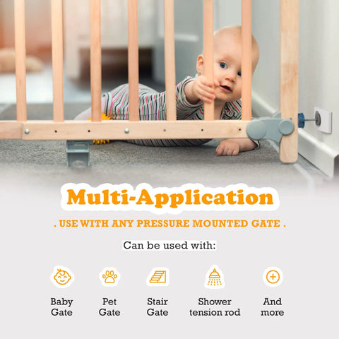 Baby crawling under gate with Wall Guard For Baby Gates And Pet Gates Made In USA Indoor Kid Safe Wall Protector Keeps Walls From Scratches