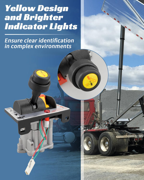 12V Air Shift Control Valve With Switch LED Indicator For Dump Trucks And Tippers Push To Connect Fittings Replacement For AV 295 328388 79X 329358X Fits K90 PTO Systems And Hydraulic Hoist Applications