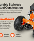 SuperHandy Electric Trailer Dolly 3600 Lb Capacity Motorized Mover With 2 Inch Ball Hitch Reverse Function Heavy Duty Towing Cart detailed view of durable stainless steel construction and powder coated finish