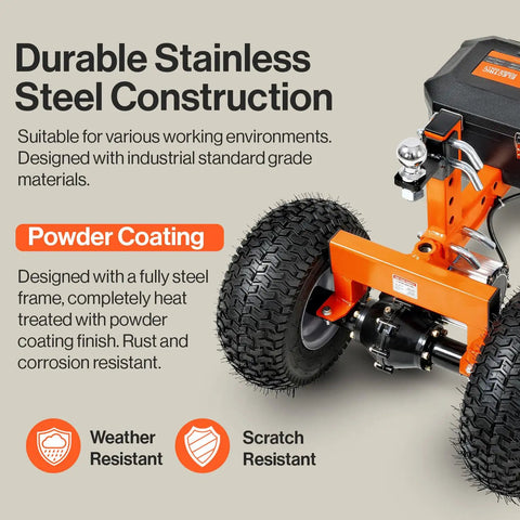 SuperHandy Electric Trailer Dolly 3600 Lb Capacity Motorized Mover With 2 Inch Ball Hitch Reverse Function Heavy Duty Towing Cart detailed view of durable stainless steel construction and powder coated finish