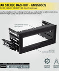 Single DIN Car Stereo Dash Kit For 1995 To 2005 GM Full Size Trucks And SUVs With Non Amplified Systems, ABS plastic frame