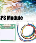 Rad GPS Module For RC FPV Drones With 25x25x4mm High Sensitivity Antenna shown with wires and circuit board