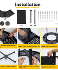Installation guide for 48 Inch Fire Pit Surround Tabletop For Solo Stove Bonfire And Wood Burning Pits, 28.4 Inch Inner Diameter.