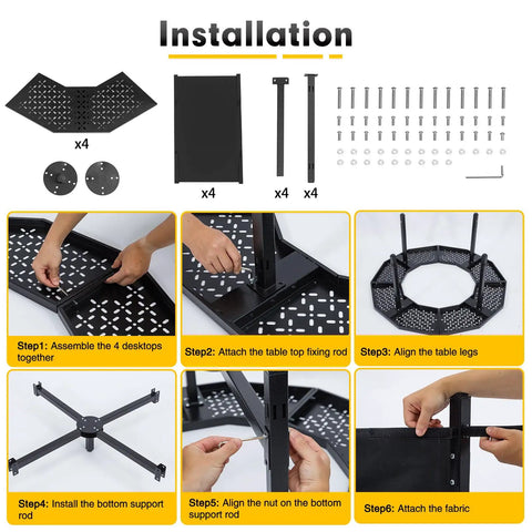 Installation guide for 48 Inch Fire Pit Surround Tabletop For Solo Stove Bonfire And Wood Burning Pits, 28.4 Inch Inner Diameter.