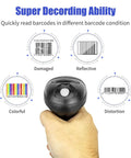 USB 1D Barcode Scanner Handheld Wired CCD Reader For Screen Scanning And Paper Barcodes shown scanning various barcode conditions