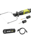 4V Cordless Hot Foam Cutter With 2.0Ah Battery, includes cutting wire and tips, ideal for crafting and model making.