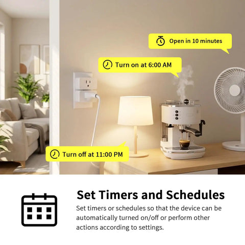 Image of 800 Series Z Wave Plug In Smart Outlet Switch With Built In Repeater For Extended Range Up To 1300 Feet in a living room setting.