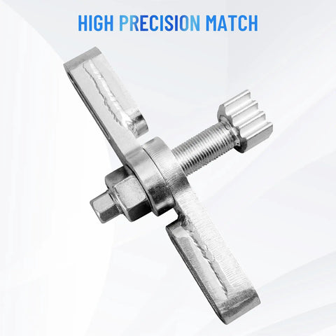 Heavy Duty Crankshaft And Camshaft Alignment Puller Kit With Robust Steel Flywheel Lock Fixture, detailed close-up of alignment tool.