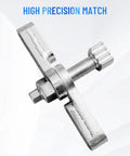 Top Shelf Crankshaft Puller Tool Plus Camshaft Alignment Fixture Designed For Chevy Buick Opel Vauxhall 1.0 1.4 1.5 2.0t Turbo Sidi Flywheel Lock Timing Adapter close-up of steel tool with precision design.