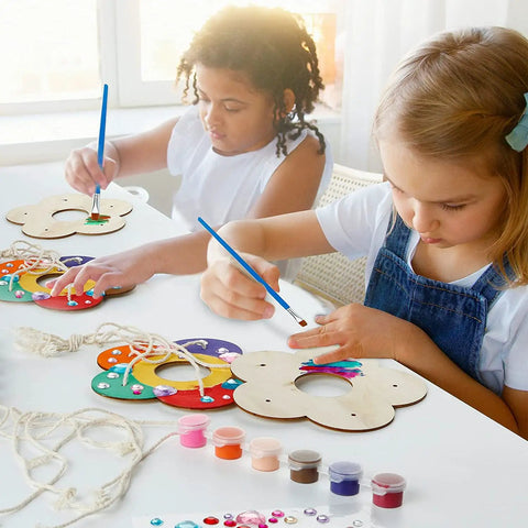 Children painting Two Pack Diy Wooden Bird Feeder Craft Kits For Kids Outdoor Fun, Hands On Arts And Crafts Bird Feeders To Paint.