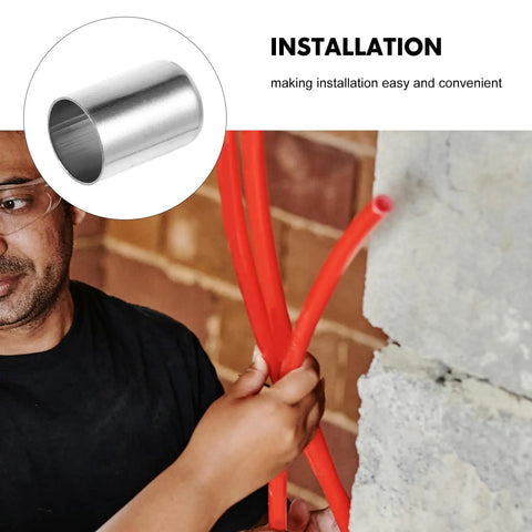 Solid Stainless Steel Hydraulic Hose Crimping Sleeves 100 Pcs Heavy Duty Ferrules Guarantee A Leak Free Connection ... installation on red hoses