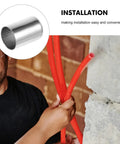 Grab These 100 Heavy Duty Stainless Steel Hose Sleeves For Crimp Connections On High Pressure Hydraulic Lines That Hold Tight Zero Leaks Perfect For Repairing Air Spray Or Water Tubing In Any Home Or Garage Project Real Good Buy. stainless steel sleeve over red tubing during installation