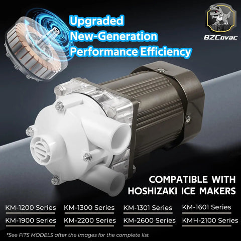 Water Pump And Motor Assembly For Hoshizaki Ice Machines With Cable And Plug Service Kit, beefed up for high ice production.
