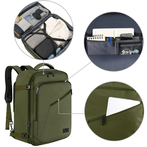 Expandable Air Travel Backpack With Trolley Sleeve ✓ Expandable Air Travel Backpack With Trolley Sleeve ✓