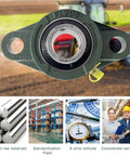Pillow block bearing, DeepDream UCFL206-20, flange-mounted, 1-1/4 in bore, green housing