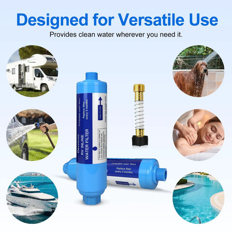 Essential 2 Pack Rv Inline Water Filter With Flexible Hose Protector Lead Free Bpa Free Nsf Tested Activated Carbon in versatile settings.