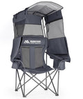 Grab And Go Camping Chair With Canopy Shade And UPF Fifty Plus Protection, steel frame, 600D Oxford fabric, gray color