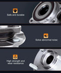 Front Wheel Hub And Bearing Assembly For Scion tC 2011-2016, Toyota Mirai 2016-2019, And Toyota RAV4 2006-2018, 5-Lug With ABS, OE-Style Replacement Hub Bearing Kit, Beefed-Up Durability, Ready-To-Install, close-up view showing safe and durable features, noise reduction, high strength and wear resistance.