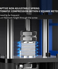 Close-up of Copper Wire Stripping Machine With Adjustable Range From 0.04 To 1 Inches spring mechanism and blades.
