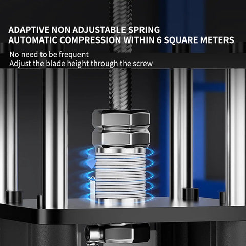 Close-up of Copper Wire Stripping Machine With Adjustable Range From 0.04 To 1 Inches spring mechanism and blades.