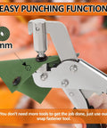 Pro Grade Heavy Duty Snap Fastener Kit With Canvas Installation Tool punching holes in green fabric for DIY projects