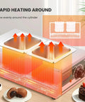 Dual Pot Chocolate Tempering Machine With 86 To 230 F Range, 800W Commercial Chocolate Melter, heating demonstration.