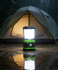 LED Camping Lantern Battery Powered Lights Portable Lanterns for Emergency Power Outages, near tent in rain