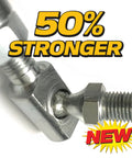 Adjustable Steering Drag Link Set LH RH For Lawn Tractors And Mowers, Improves Wheel Alignment And Prevents Toe In Or Toe Out, 360 Degree Crimp, 4130 Steel With Zinc Coating, 50 Percent Stronger, Includes Sector Gear Dust Caps, Fits Husqvarna Craftsman. 50% stronger