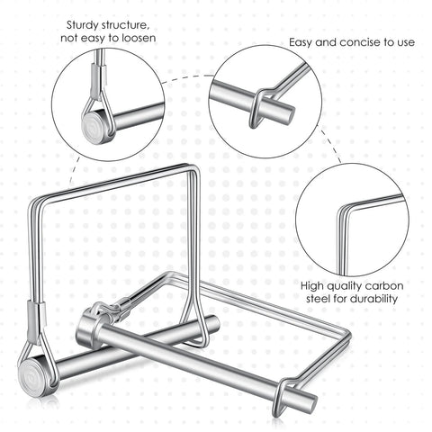 Beefy 60 Piece Set Of Safety Locking Pins, 0.25 Inch Diameter And 2.75 Inch Long, Heavy Duty Rust Resistant Metal Shaft Pins For Trailer Hitch
