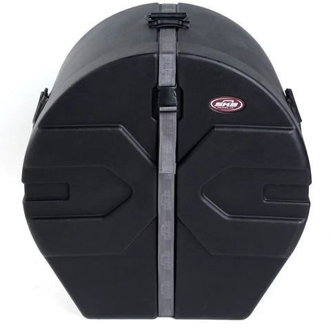 Roto Molded Single Drum Case Featuring Stackable Padded Interior Reinforced Edges Heavy Duty Straps Secure Locking Buckles Built In Feet, front view