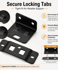 8 Pack Quick Fit Furniture Joint Brackets With Screws Stainless Steel Right Angle Corner Braces detail with secure locking tabs