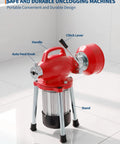 Heavy Duty 500W Electric Pipe Auger Drain Cleaner With Auto Feed Setup and Dual Coils for Crushing Grease Clogs in Residential Lines