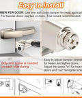 Installation guide for 25 Pack Real Deal Soft Close Cabinet Dampers With Slick Self Closing Silicone Bumpers, showcasing screw adjustment.