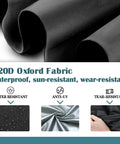 Close-up of 420D Oxford fabric for Outdoor Water Softener Cover Waterproof For Whole House Units, 55 H x 30 W x 16 D, Black.
