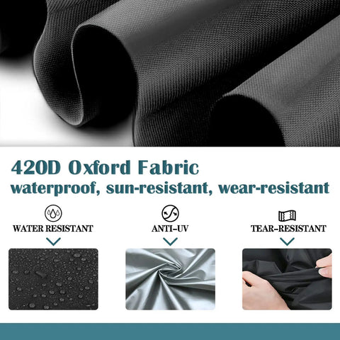 Close-up of 420D Oxford fabric for Outdoor Water Softener Cover Waterproof For Whole House Units, 55 H x 30 W x 16 D, Black.