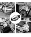 Damaged Bolt And Stud Extractor Tool For One Quarter Inch To One Half Inch Studs That Grips And Removes Broken Rounded Off Painted Over And Rusted Tight Bolts Heavy Duty Alloy Steel For Manual Or Pneumatic Wrenches shown installed