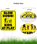 3 Pack Slow Down Kids At Play Signs 14.2 By 11 Inches Double Sided Weatherproof Yard Street Safety Sign Yellow High Visibility For Neighborhoods And Outdoor Use