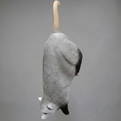 Real Wild Hanging Opossum 3D Archery Target With Premium Foam Construction showing underside and tail detail, 26x8x8 inches.