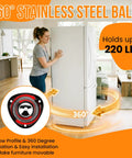 Heavy Duty Swivel Caster Wheels With Rock Solid Adhesive Tape For Quick Hook Up, 360° stainless steel ball, holds up to 220 lbs.