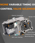 VTEC VVT Solenoid Spool Valve OCV Oil Control Plug And Play Direct Fit Replacement For Honda Civic Accord CR V Element RSX Acura 2Point0L 2Point4L L4 Engines 15810RAAA03 917224 showing components like electric connector and valve housing