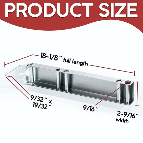 Dimensions of Low Headroom Quick Turn Top Brackets 2 Pack for Garage Doors with 4 Steel Rollers, Easy Install Headroom Saver.