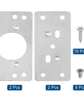 Two Pack Heavy Duty Cabinet Hinges Repair Plates Kit 90x47mm Stainless Steel Hinge Repair Brackets with screws, silver finish