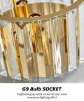 Modern Crystal Ceiling Light Fixture Flush Mount Chandelier For Kitchen Bedroom Living Room With G9 Socket detail