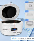 Beast Pro-Grade Ultrasonic Jewelry Cleaner with 25-ounce tank, waterproof design, LED display, and components shown.